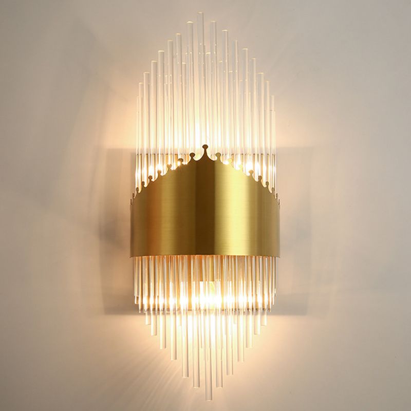 Kristy Lampe murale de chevet en cristal doré de luxe pour chambre à coucher