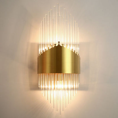 Kristy Lampe murale de chevet en cristal doré de luxe pour chambre à coucher