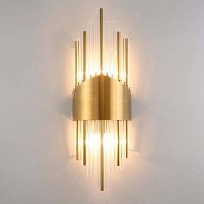 Kristy Lampe murale de chevet en cristal doré de luxe pour chambre à coucher