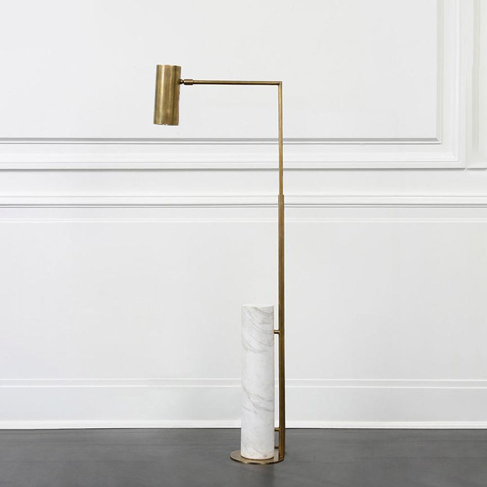 Salgado Minimalistische goldene Stehlampe, Metall und Marmor, Wohnzimmer