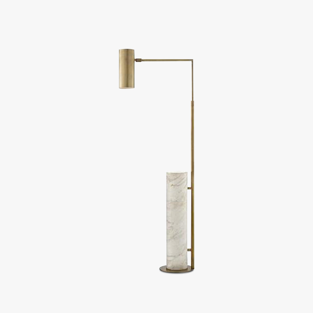 Salgado Minimalistische goldene Stehlampe, Metall und Marmor, Wohnzimmer