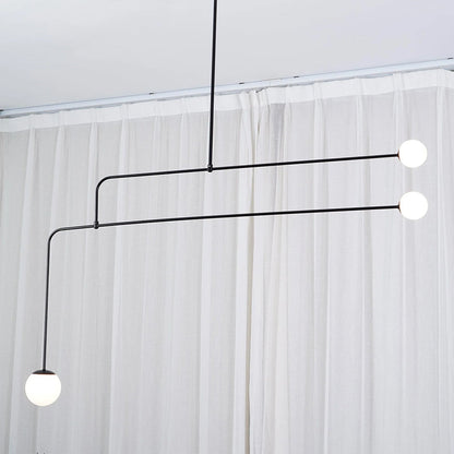 Arisha Minimalist Linear Mobile Pendant Light, Black