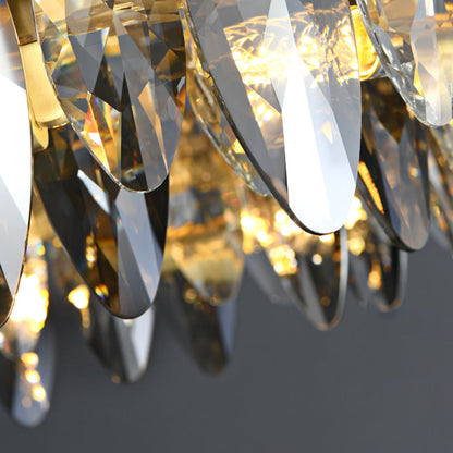 Kristy Modern Annular Metal Crystal Pendant Light,Gold