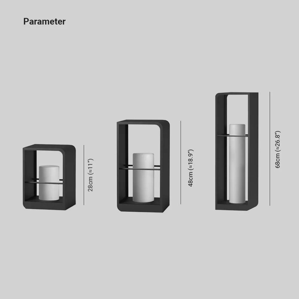 Éclairage de chemin extérieur à énergie solaire rectangulaire minimaliste Ray, noir
