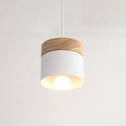 Valentina Modern Can Shape Metal/Wood Pendant Light