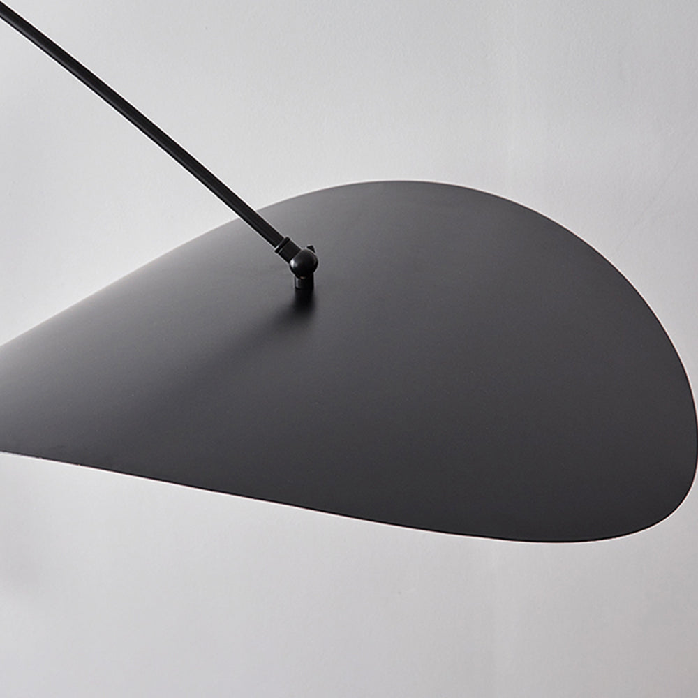 Suspension Arisha en métal minimaliste en forme de feuille de lotus, noir/doré