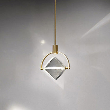 Kristy Modern Luxury Geometry Metal/Crystal Pendant Light, Gold