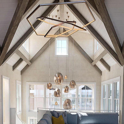 Arisha Minimalist Geomatic Metal Pendant Light, Gold, DIY