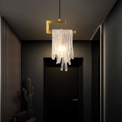 Kristy Modern Flowing Jelly Pendelleuchte, Gold, Kristall/Messing