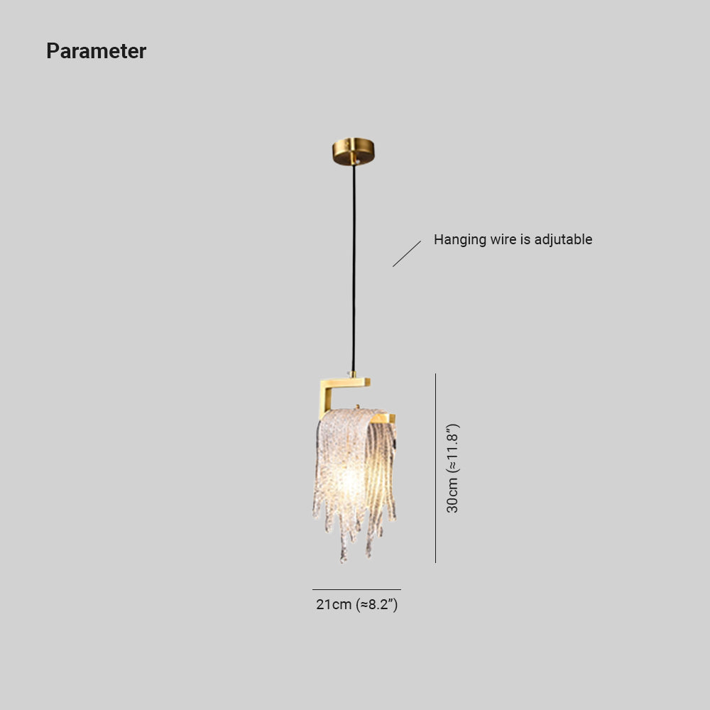 Kristy Modern Flowing Jelly Pendelleuchte, Gold, Kristall/Messing