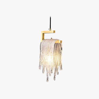 Kristy Modern Flowing Jelly Pendelleuchte, Gold, Kristall/Messing