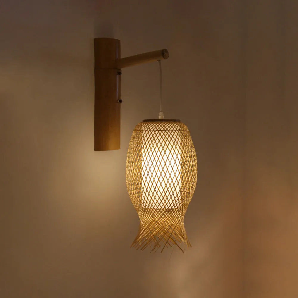 Ritta Applique Rustique, Muto Rotin Tissage LED, Applique Murale de Couloir
