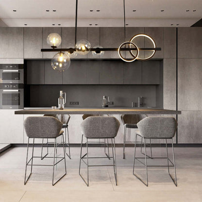 Arisha Pendant Light Bubble Circle Modern Black/Gold, Bedroom