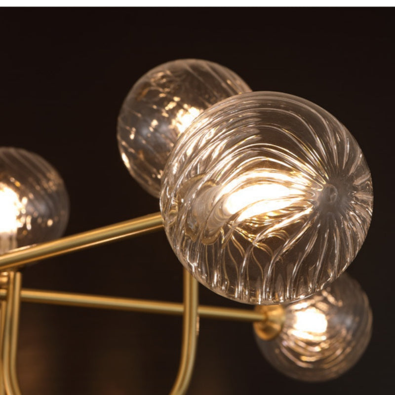 Valentina Lustre LED Moderne Or Verre Salon/Salle à Manger/Chambre
