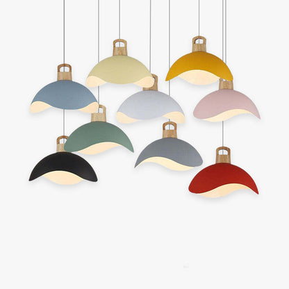 Valentina Colorful Shade Single Pendant Lights, Wood & Metal