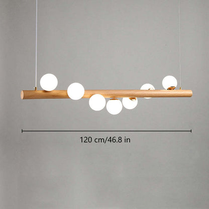 Valentina Glass Bubble Pendant Light Wood/Walnut
