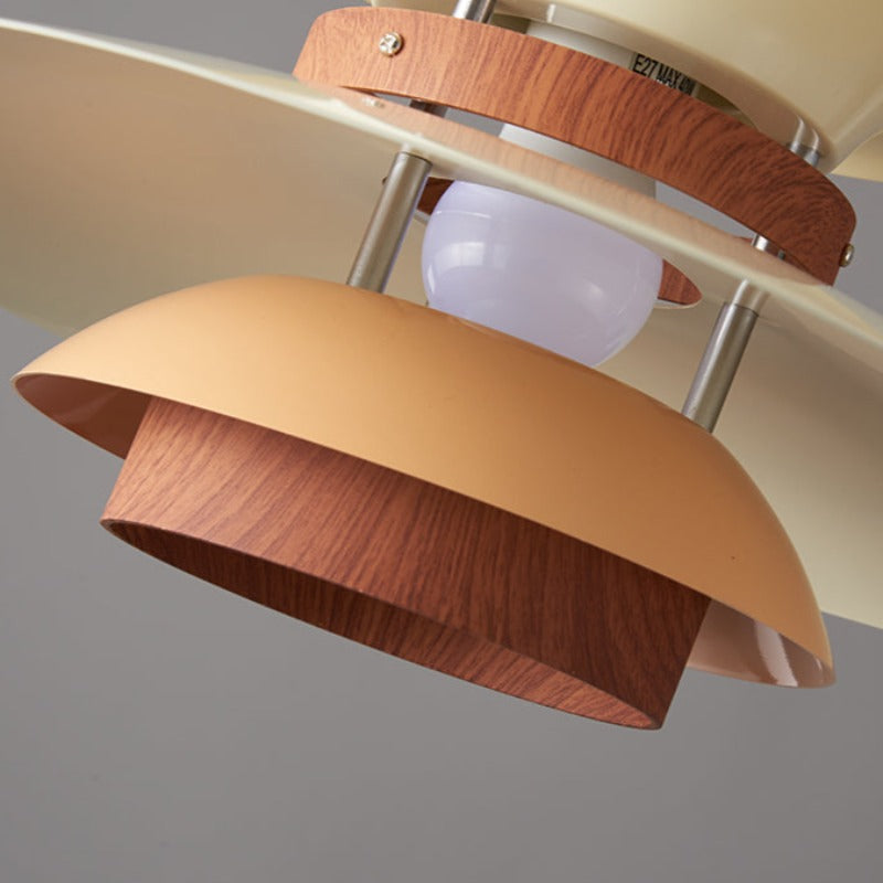 Valentina Moderne Pendelleuchte Schwarz/Weiß/Holz Metall Esszimmer