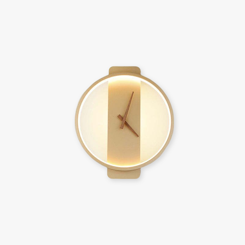 Valentina Arisha quadratische Uhr aus Metall und Wandleuchte, Gold