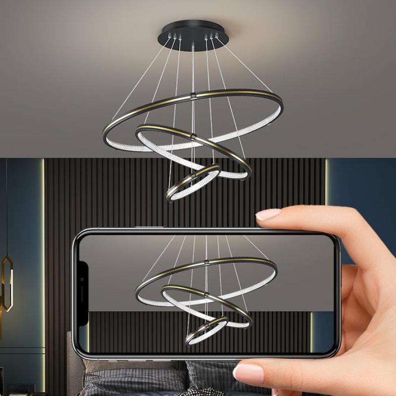 Arisha LED anneaux suspension réglable pour salon et salle à manger