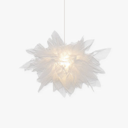Arisha Lampe à suspension moderne en tissu à fleurs, chambre à coucher, blanc
