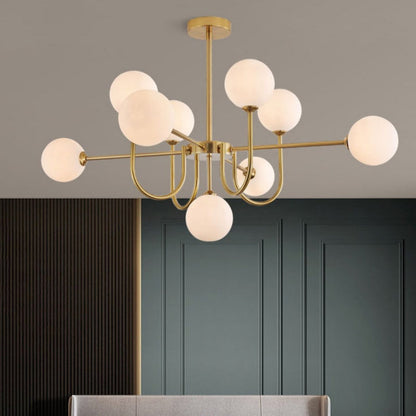 Valentina Lustre LED Moderne Or Verre Salon/Salle à Manger/Chambre