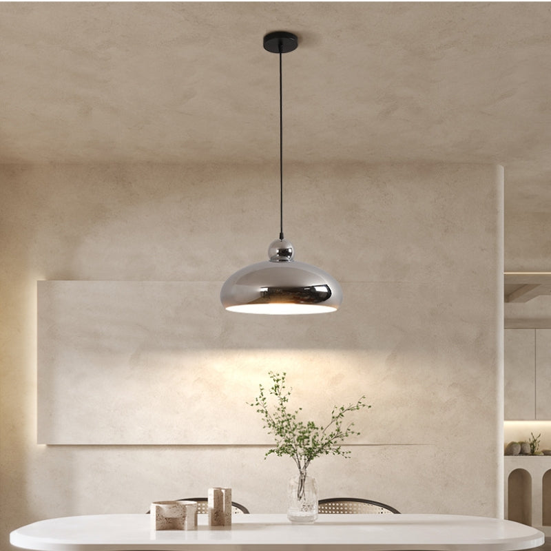 Moderne dekorative LED-Pendelleuchte Arisha aus rosafarbenem Metall für das Wohnzimmer