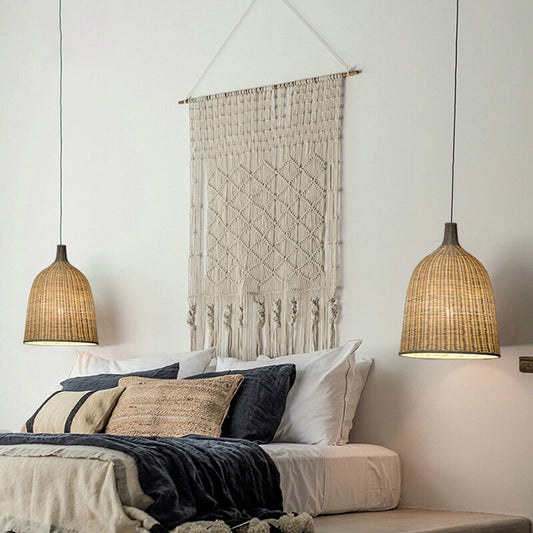Muto moderne Rattan-Pendelleuchte über dem Esstisch/Schlafzimmer