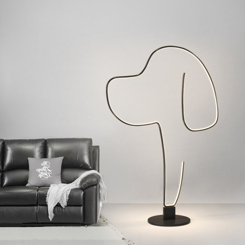 Moderne lineare Metall-Stehlampe „Edge Cat/Dog“.