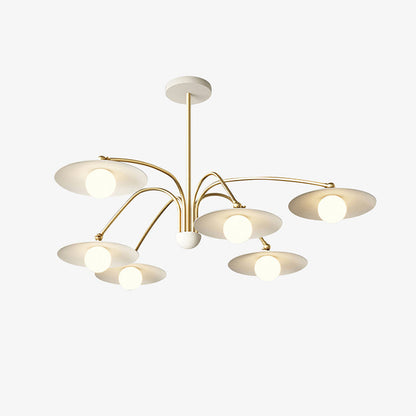 Arisha Minimalist Blown Metal Pendant Light, White/Gold