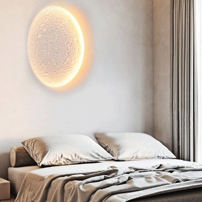 Aria Decorative Moon Metal/Gypsum Wall Lamp, White