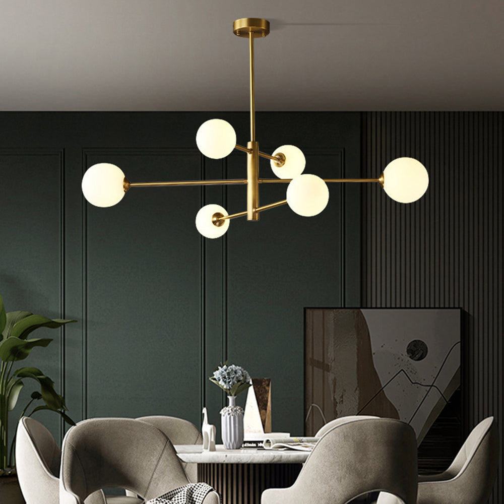 Valentina Modern Glass Shade Pendant Light, Copper/Black