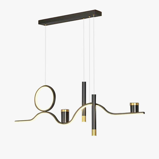 Arisha moderne metalen lineaire sterrennacht hanglamp, zwart