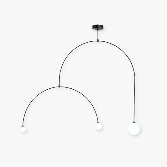 Arisha Minimalist Linear Mobile Pendant Light, Black