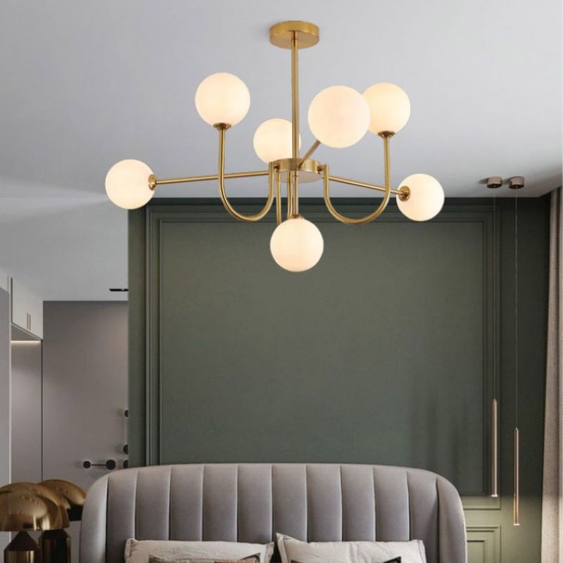 Valentina Lustre LED Moderne Or Verre Salon/Salle à Manger/Chambre