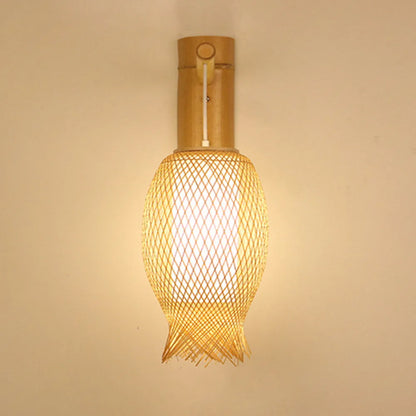 Ritta Applique Rustique, Muto Rotin Tissage LED, Applique Murale de Couloir