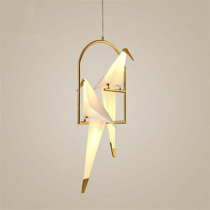 Arisha Modern Nordic Post Modern Bird Pendant Light, White/Clear