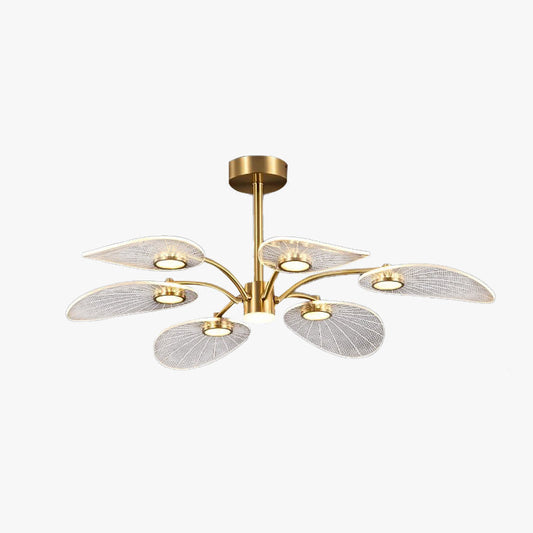 Arisha Art Deco Blattmetall/Kronleuchter, Gold