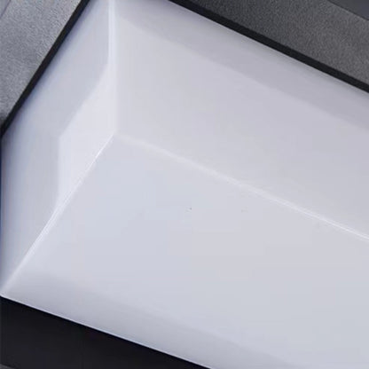 Ray Modern Sensor Rectangular Metal Outdoor Wall Lamp, Black/White