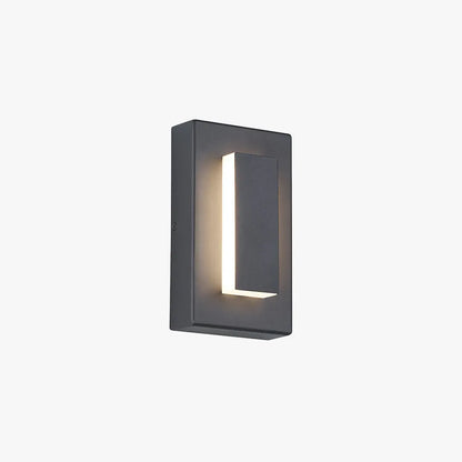 Kasso Modern Square Metal Outdoor Wall Lamp, Dark/Gray Bronze