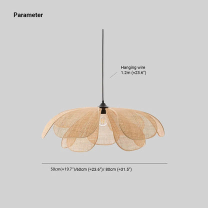 Aiko Handmade Pendant Light, Rattan/Willow Weave