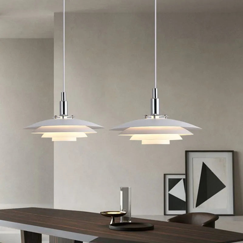 Nylo Contemporary Minimalist Frisbee Shaped Metal Pendant Light