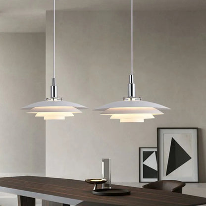 Nylo Contemporary Minimalist Frisbee Shaped Metal Pendant Light