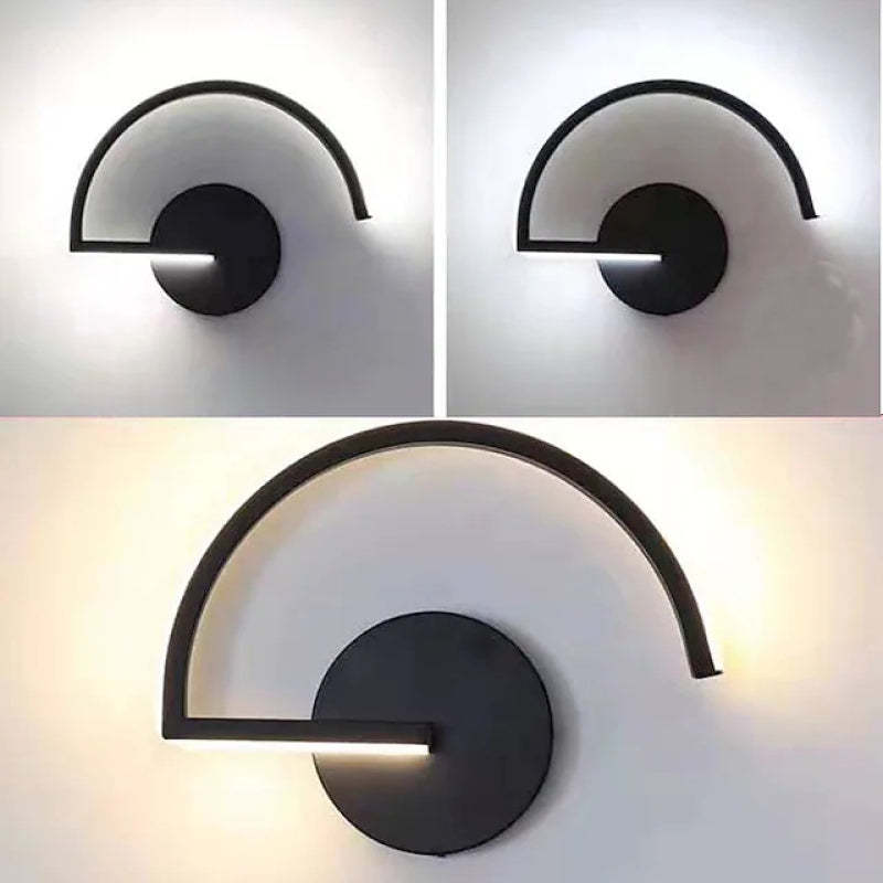 Applique murale minimaliste linéaire semi-circulaire en métal Arisha
