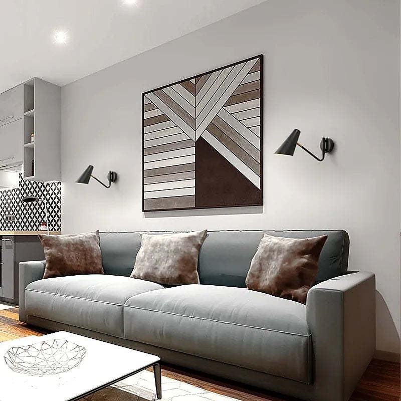Epoch Rotatable Wall Lamp, Black & White & Gold, Bedroom