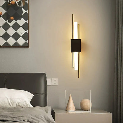 Dune Modern Bar Metal LED Wall Lamp, Black/Gold