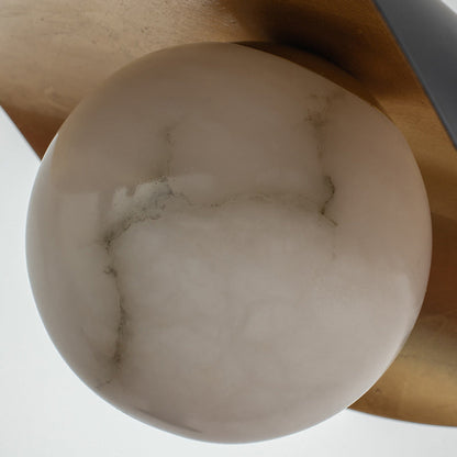 Arisha Lampe à suspension moderne minimaliste en métal/marbre, noir