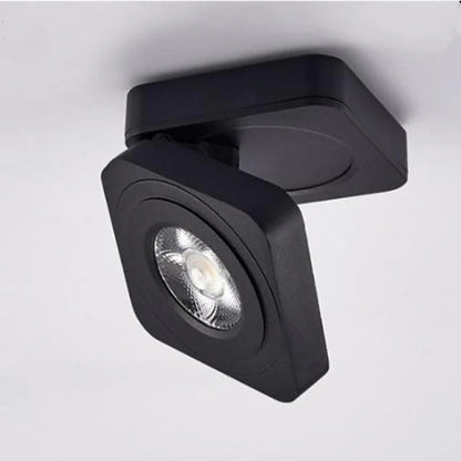 Arisha Modern Adjustable Square Ceiling Light Spotlight, Black/White