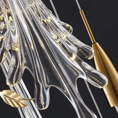 Arisha Lampe à suspension élégante en métal et verre en forme de fleur pour chambre à coucher