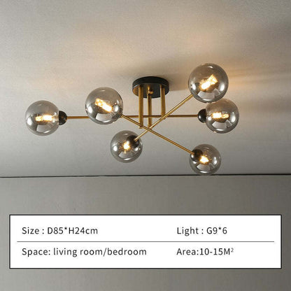 Valentina Lustre globe industriel en verre LED, 6 styles