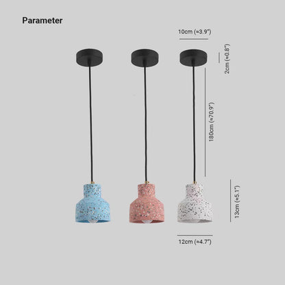 Lampe suspendue Aira, ciment, moderne et industrielle, 4 couleurs